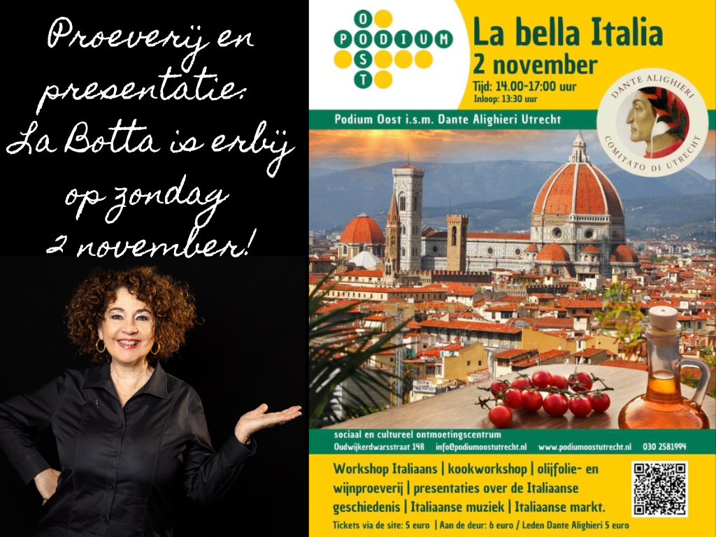 La Botta Wijnavonturen bij evenement Dante Alighieri Utrecht & Podium Oost, 2 November